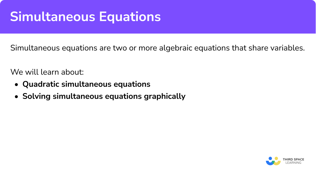 What are linear and quadratic simultaneous equations?