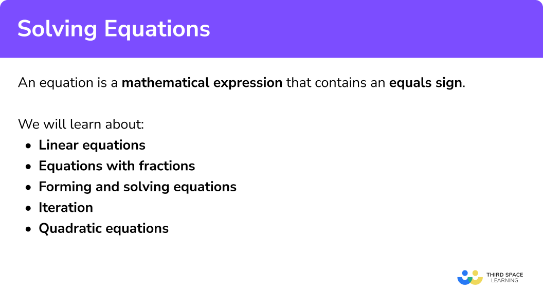 Explain how to solve equations