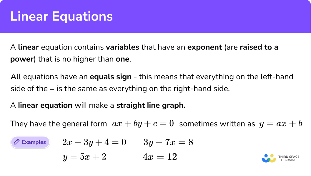 What are linear equations?