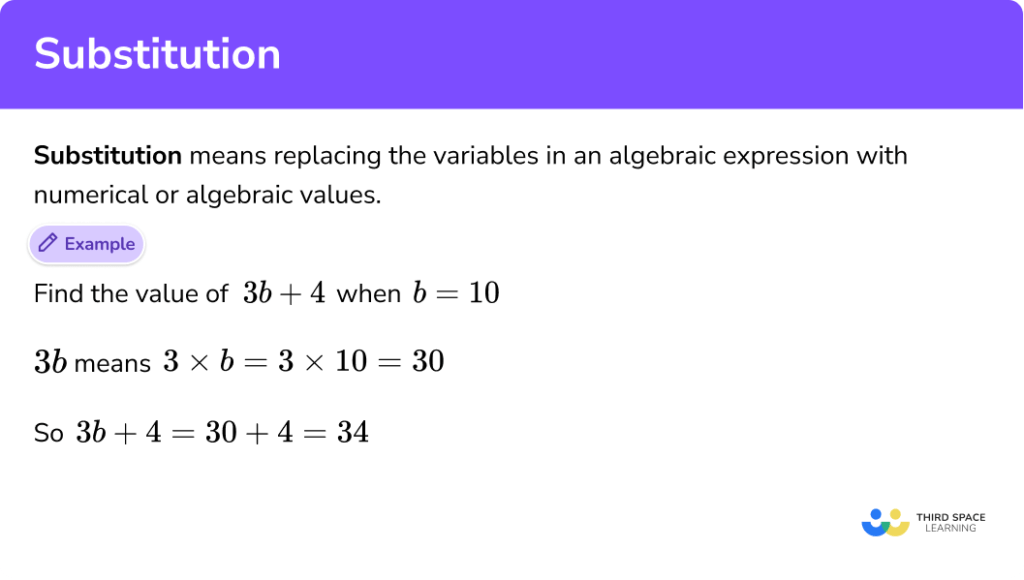 Substitution GCSE Maths Steps, Examples, Worksheet