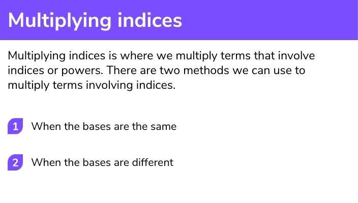 Multiplying indices