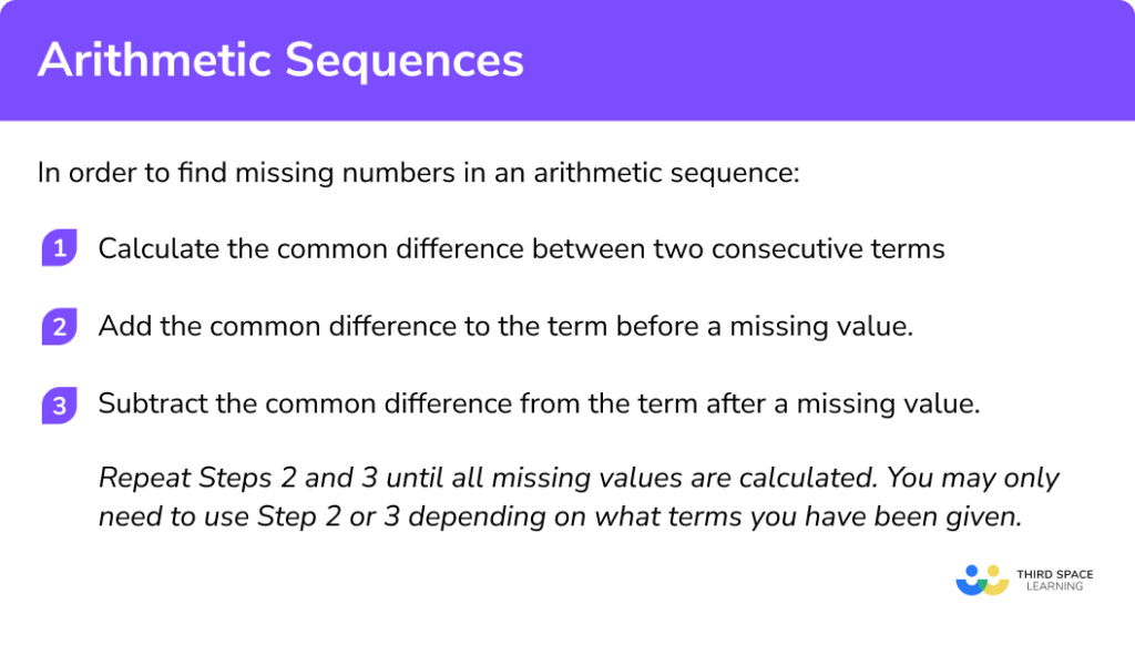 Arithmetic Sequence - GCSE Maths - Steps, Examples & Worksheet
