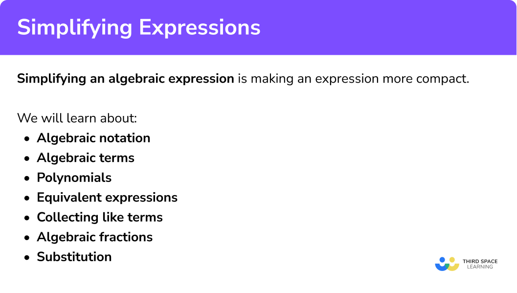 Explain how to simplify expressions