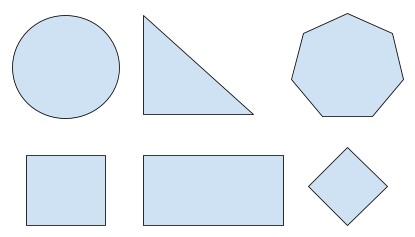 Selection of 2D shapes