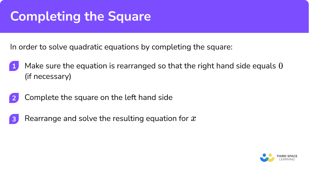 How to solve quadratic equations using completing the square