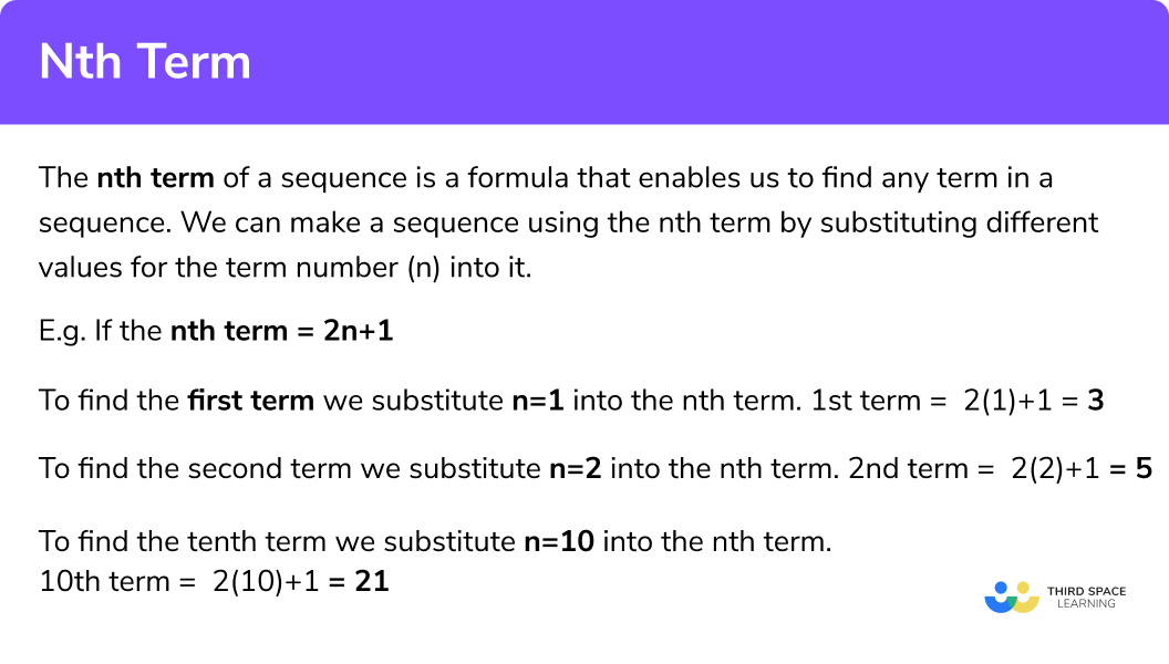 Nth Term Of A Sequence Gcse Maths Steps Examples Worksheet