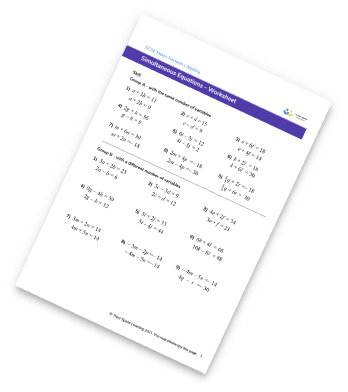 15 Simultaneous Equations Questions And Practice Problems (KS3 & KS4) Worksheet