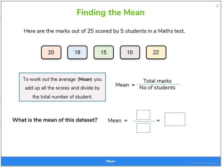 What Is Mean In Maths Examples Questions For Primary