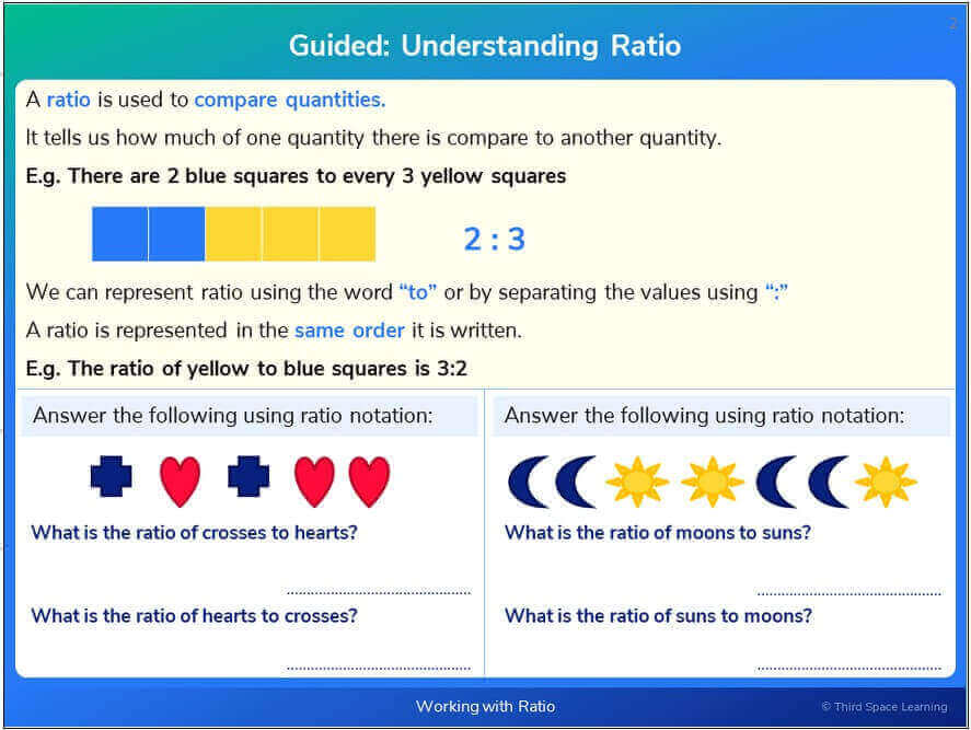 Ratio questions lesson slide