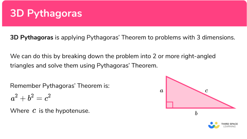 3D Pythagoras - GCSE Maths - Steps, Examples & Worksheet