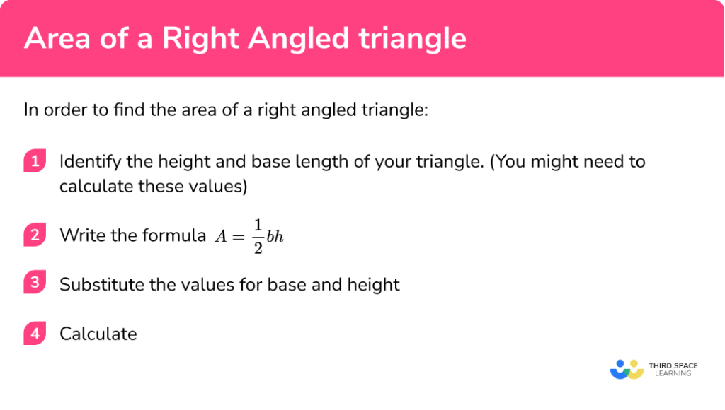 Area Of A Right Angled Triangle - Steps, Examples & Worksheet