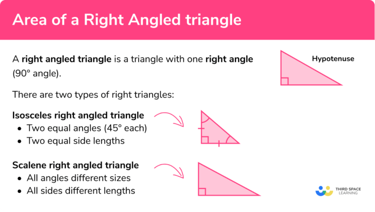 Area Of A Right Angled Triangle - Steps, Examples & Worksheet