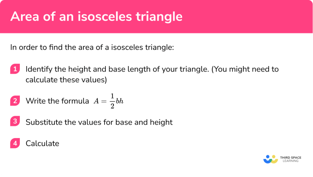 area of isosceles right triangle with integral