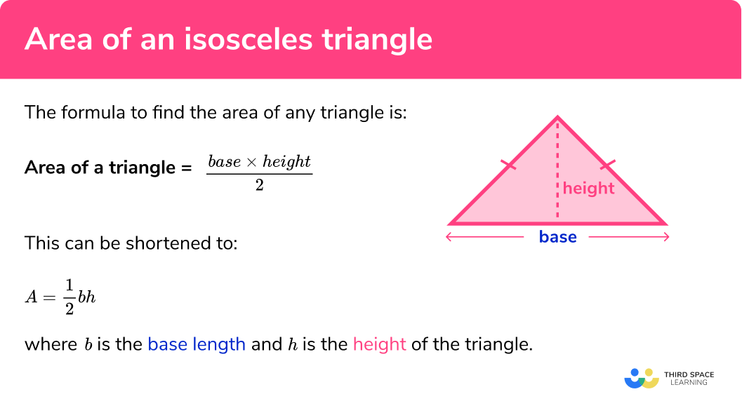 Area Of An Isosceles Triangle Steps Examples Worksheet