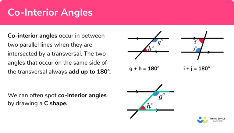 Co Interior Angles Gcse Maths Steps Examples And Worksheet