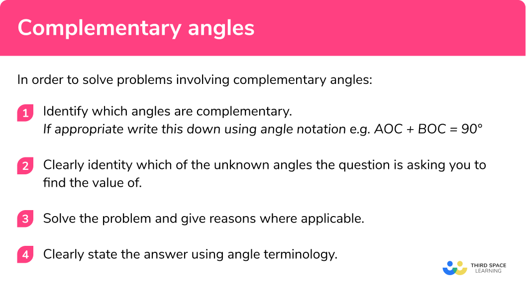 How to solve problems involving complementary angles