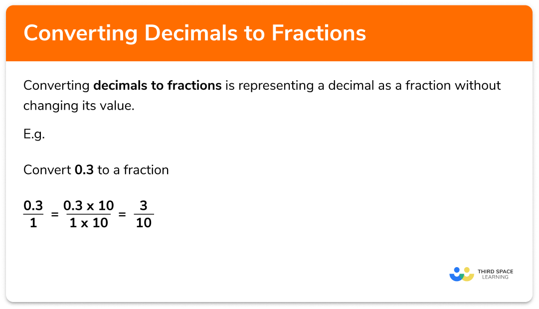 Decimals to fractions