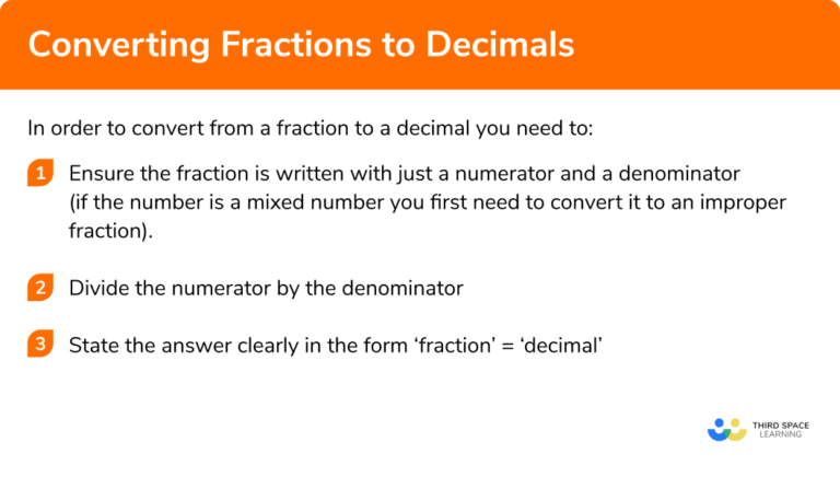 Fractions to Decimals - GCSE Maths - Steps, Examples & Worksheet