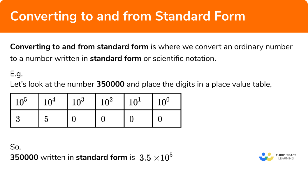 What is converting to and from standard form?