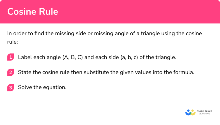 Cosine Rule - GCSE Maths - Steps, Examples & Worksheet