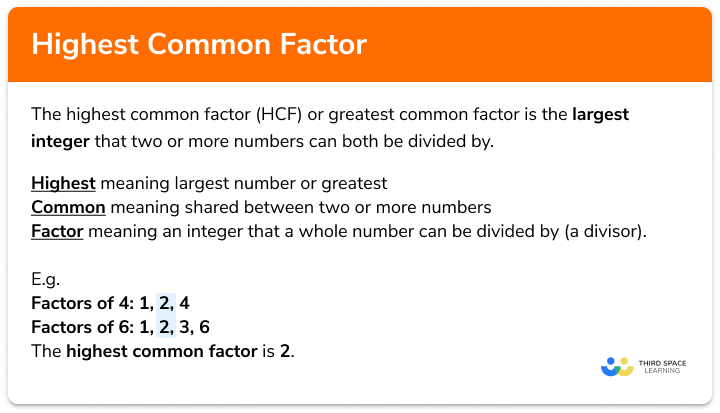 HCF (highest common factor)