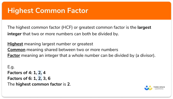 Highest Common Factor GCSE Maths Steps Examples