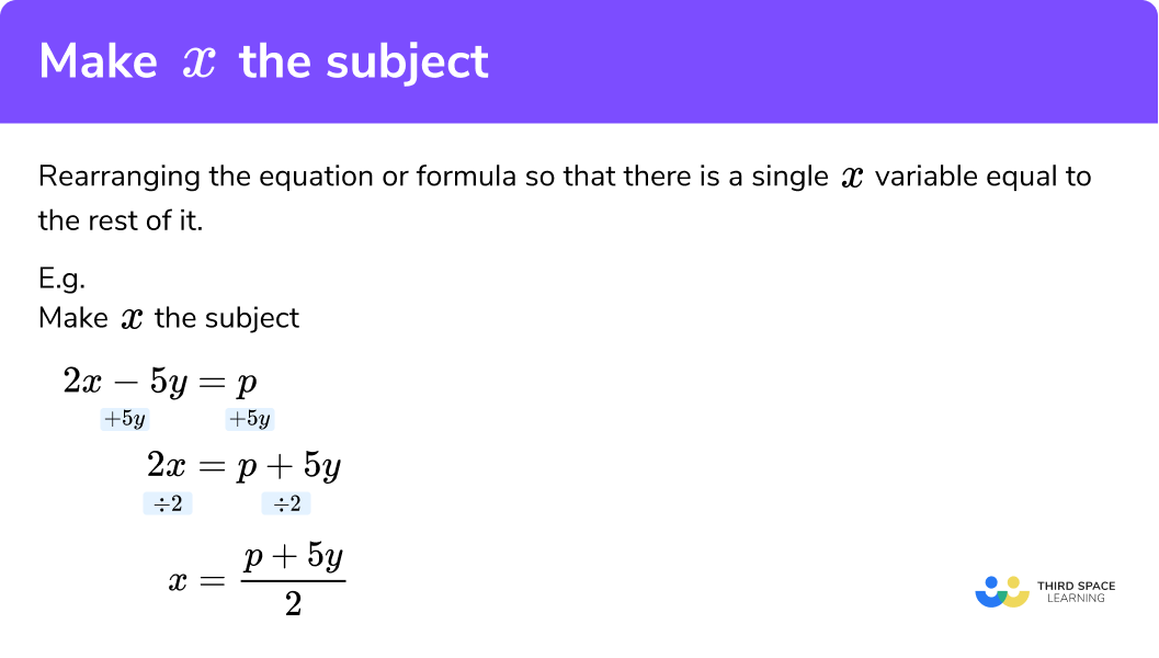 Make x the Subject - GCSE Maths - Steps, Examples & Worksheet