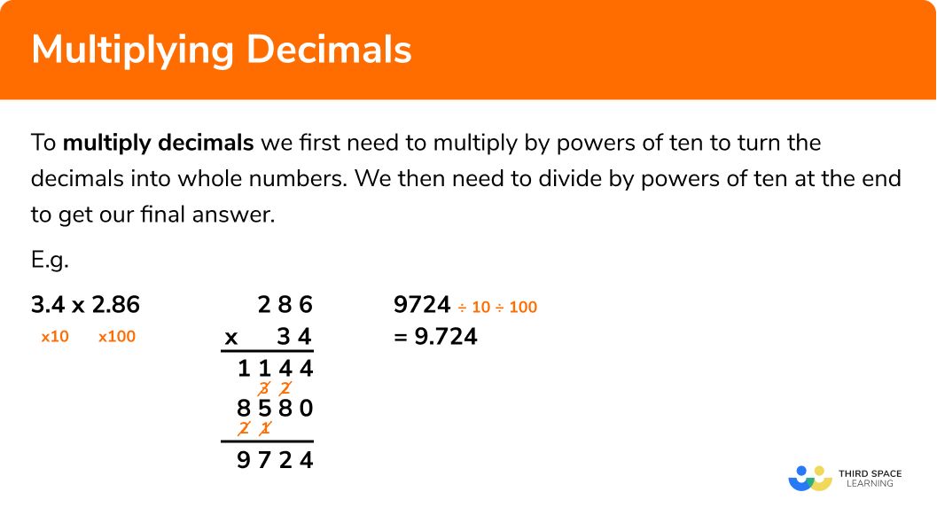 Multiplying Decimals GCSE Maths Steps Examples Worksheet