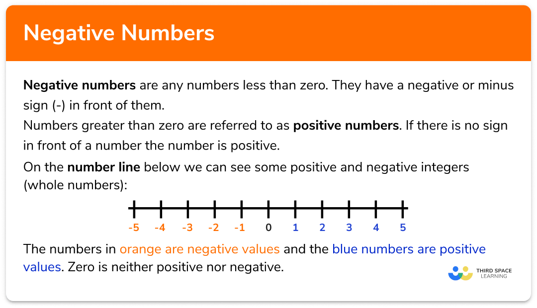 Negative Numbers GCSE Maths Steps Examples Worksheet