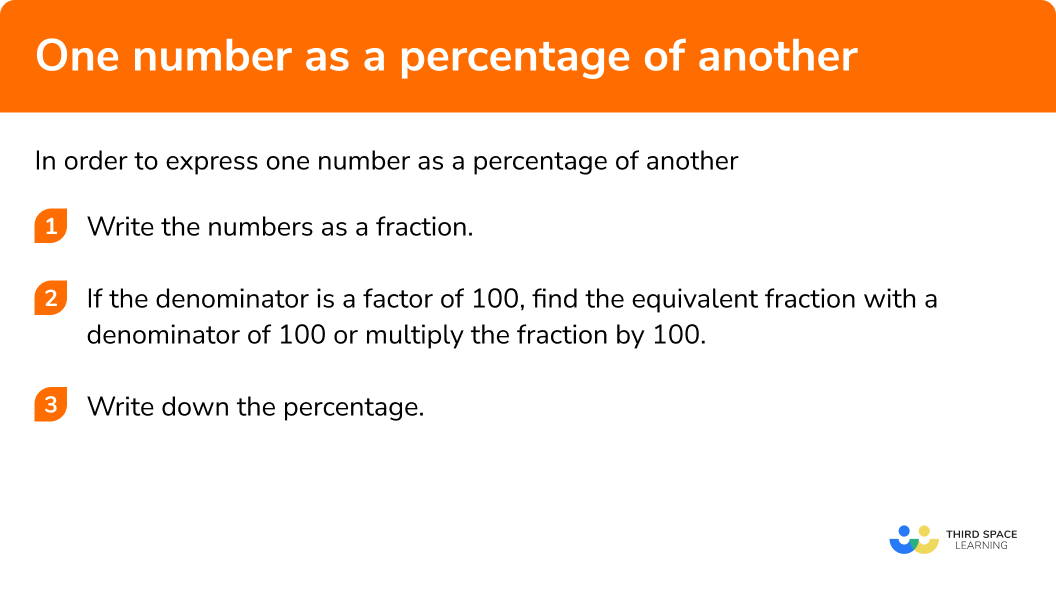 One Number As A Percentage Of Another GCSE Maths Lessons Steps
