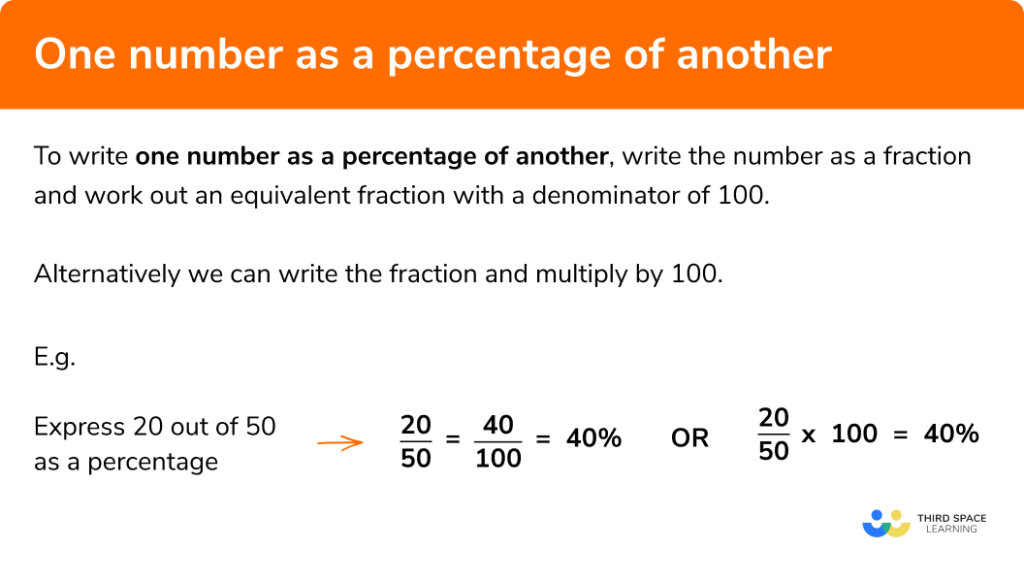 Expressing A Number As A Percentage Of Another   YouTube