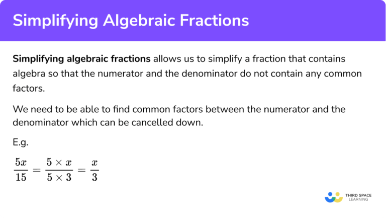 Simplifying Algebraic Fractions - GCSE Maths - Steps & Examples