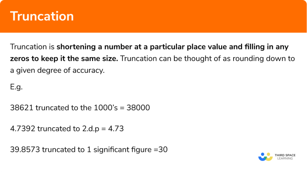 Truncated Maths - GCSE Maths - Steps, Examples & Worksheet
