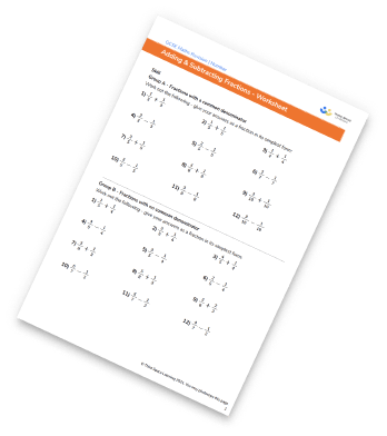Add And Subtract Fractions Worksheet