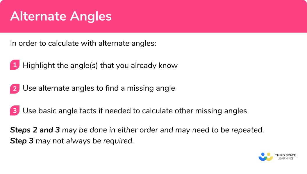 How to calculate with alternate angles.