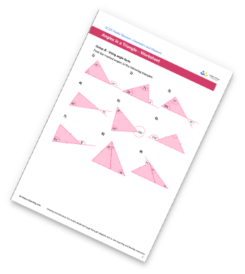 Angles in a Triangle Worksheet