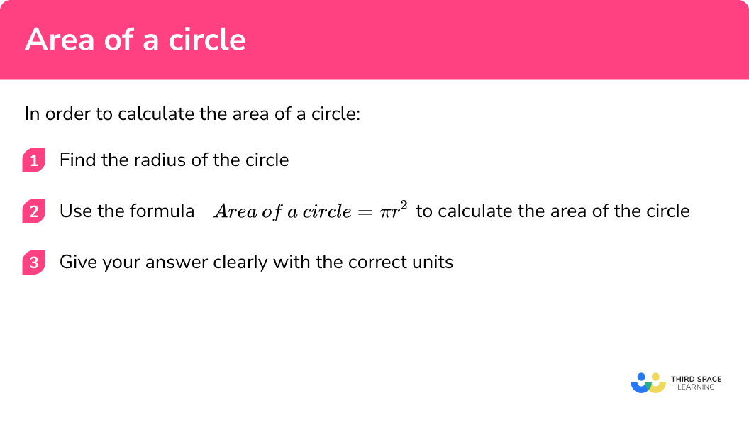 Explain how to calculate the area of a circle