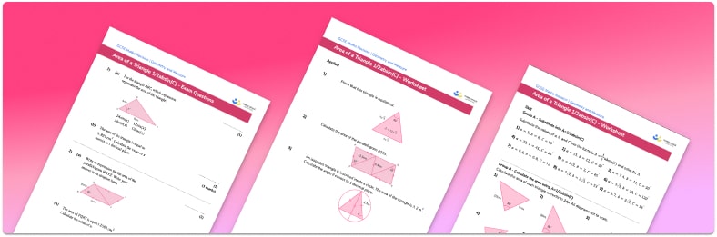 Area of a Triangle (1/2abSinC) Worksheet
