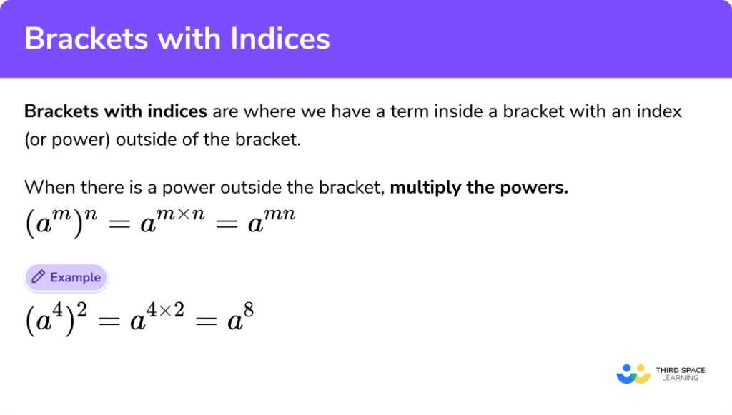 Brackets with indices gcse maths steps examples
