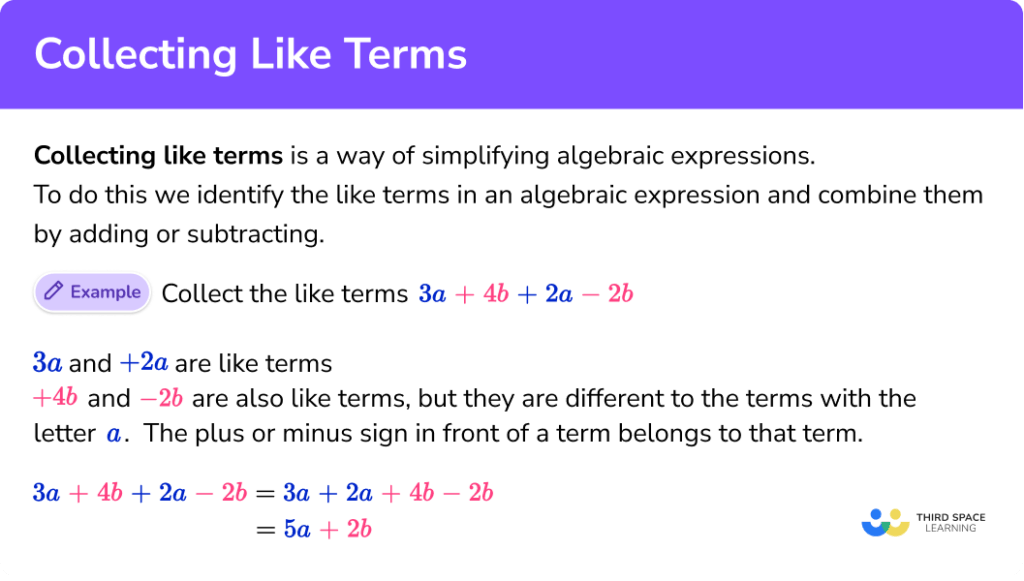 collecting-like-terms-gcse-maths-steps-examples-worksheet