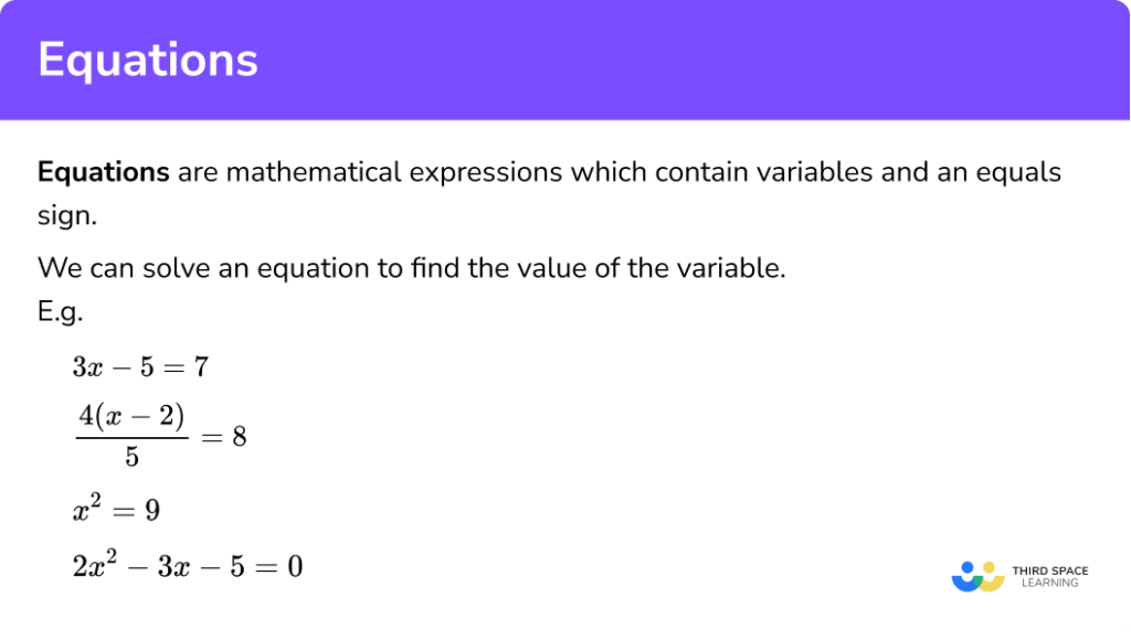 Equations - GCSE Maths - Steps, Examples & Worksheet