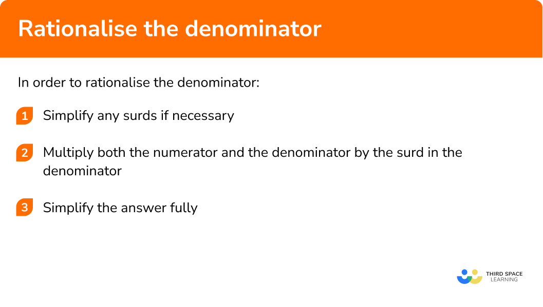 How to rationalise the denominator