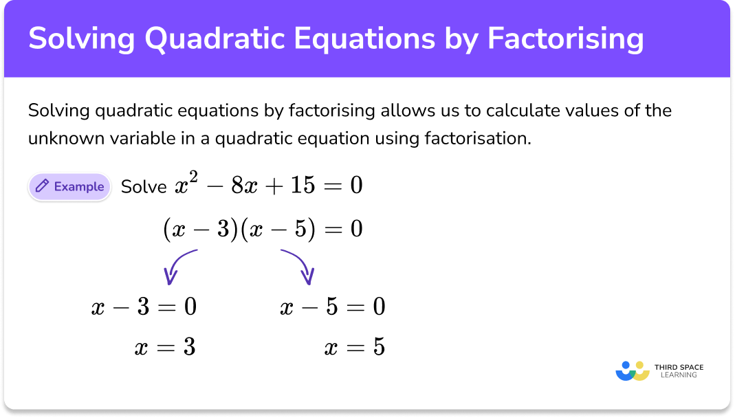 solving a quadratic equation by factoring