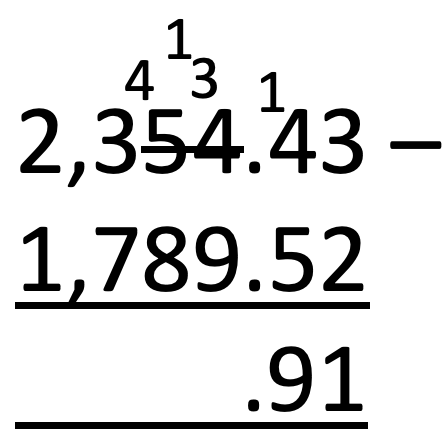 standard algorithm - column subtraction 14