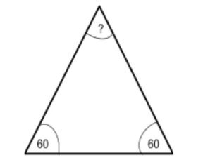 triangle with two angles equal to 60 degrees and one missing angles