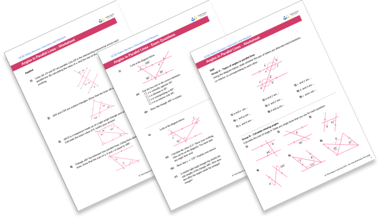 Angles In Parallel Lines - GCSE Maths - Steps & Examples