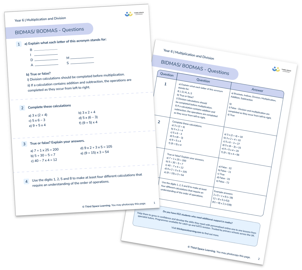 What is BODMAS: Explained For Primary School (With Practice Questions)