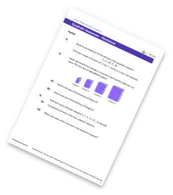 Quadratic Sequences and Quadratic Nth Term Worksheet
