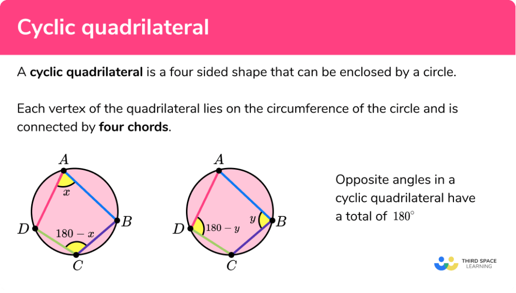 Cyclic Quadrilateral Gcse Maths Steps Examples And Worksheet 2400
