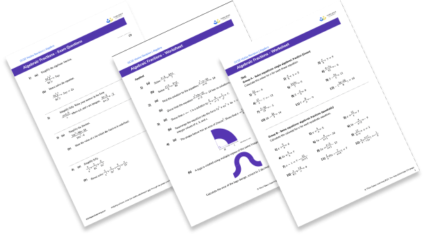 Simplifying algebraic fractions worksheet